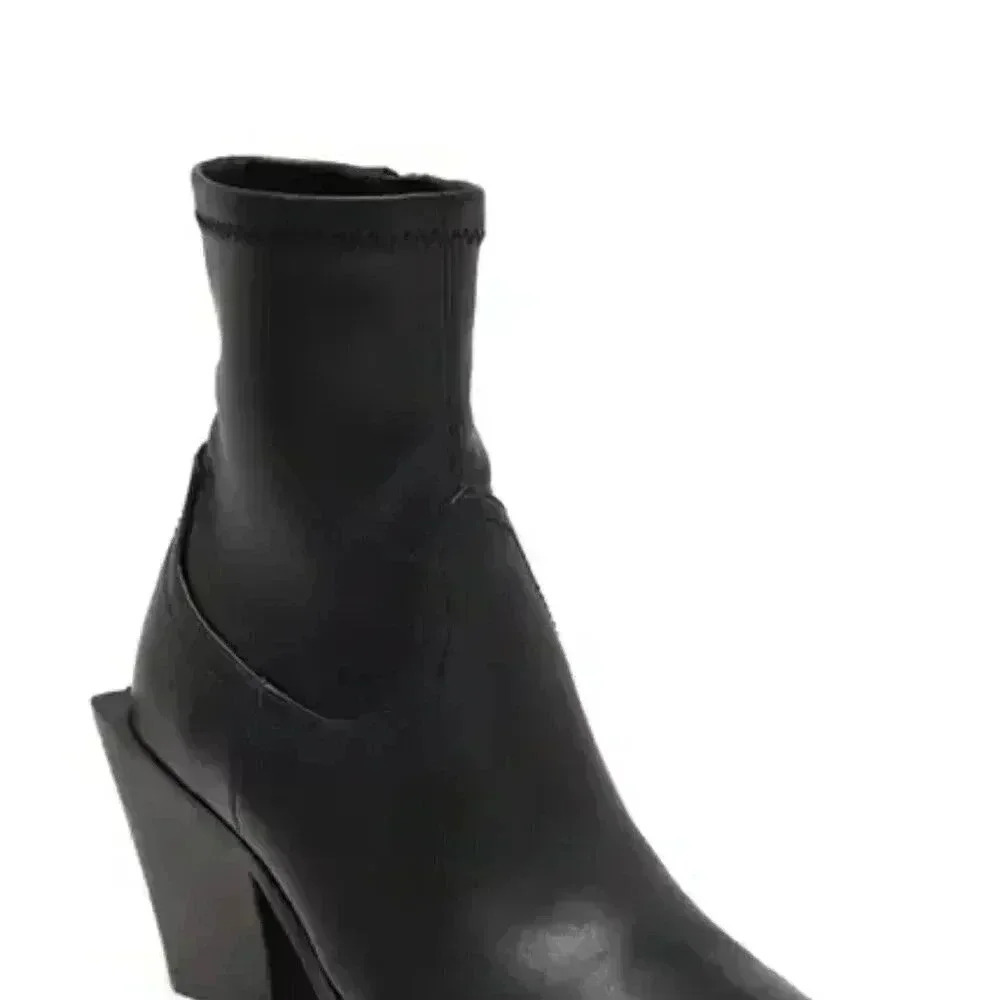 Steve Madden Faux leather black Alecia Western Boots Size 8.5 - Picture 2 of 9